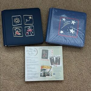 Creative Memories Navy BBQ and Blue Patriotic summer Scrapbook Album Bundle